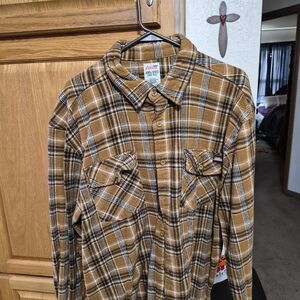Dickies Brown Plaid Flannel Shirt